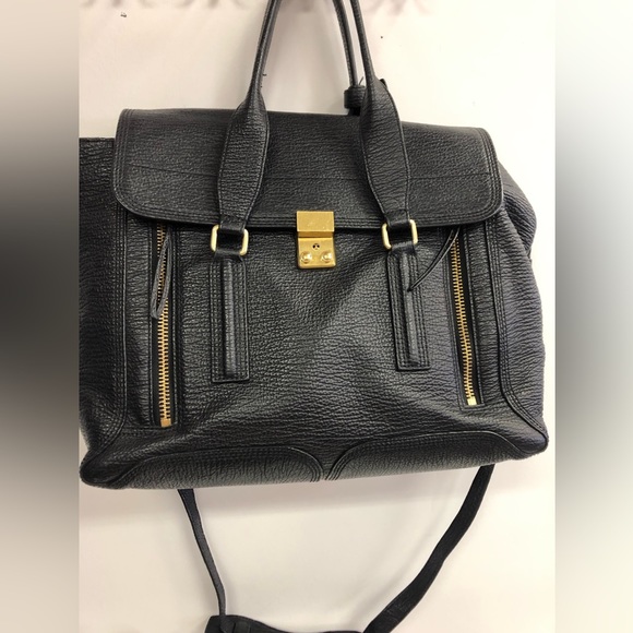 3.1 PHILLIP LIM LARGE PHASHLI CROSS BODY STRAP AND TWO SHORT HANDLES FRONT ZIPS - Picture 4 of 14